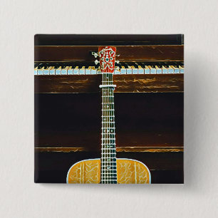 Guitar lovers gifts 15 cm square badge