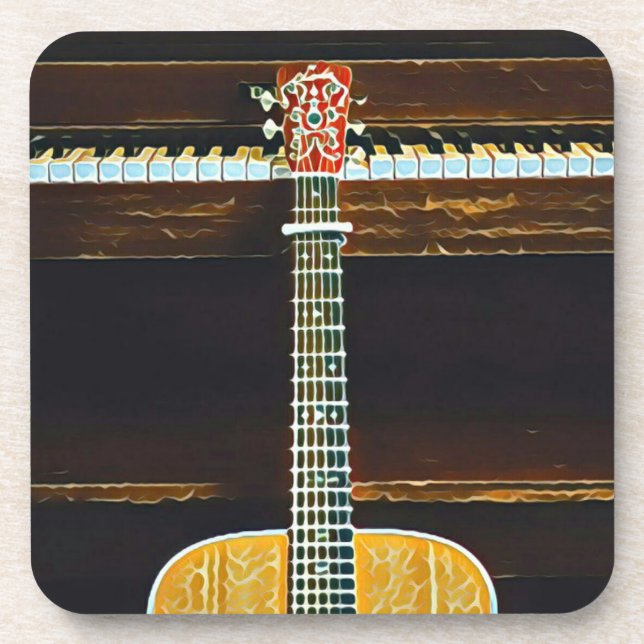 Guitar lovers gifts coaster (Front)