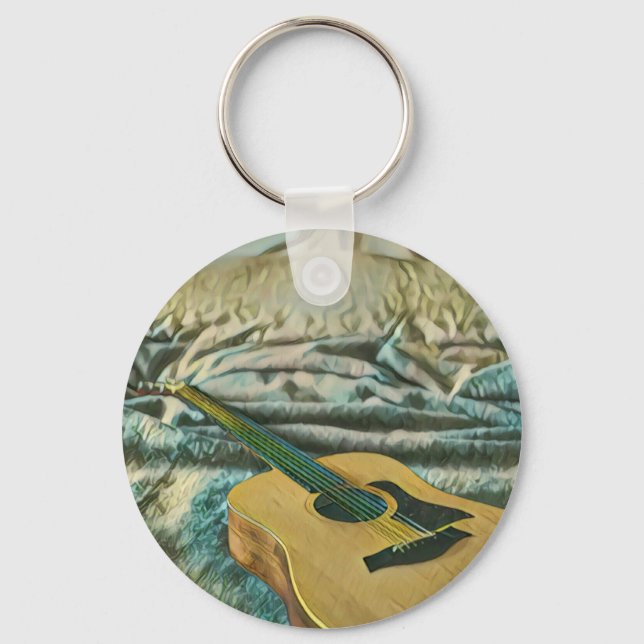 Guitar lovers gifts key ring (Front)