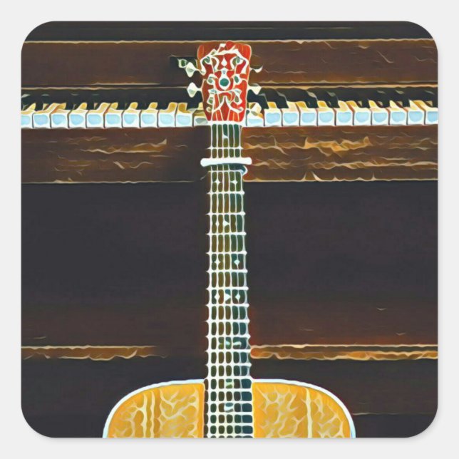 Guitar lovers gifts square sticker (Front)
