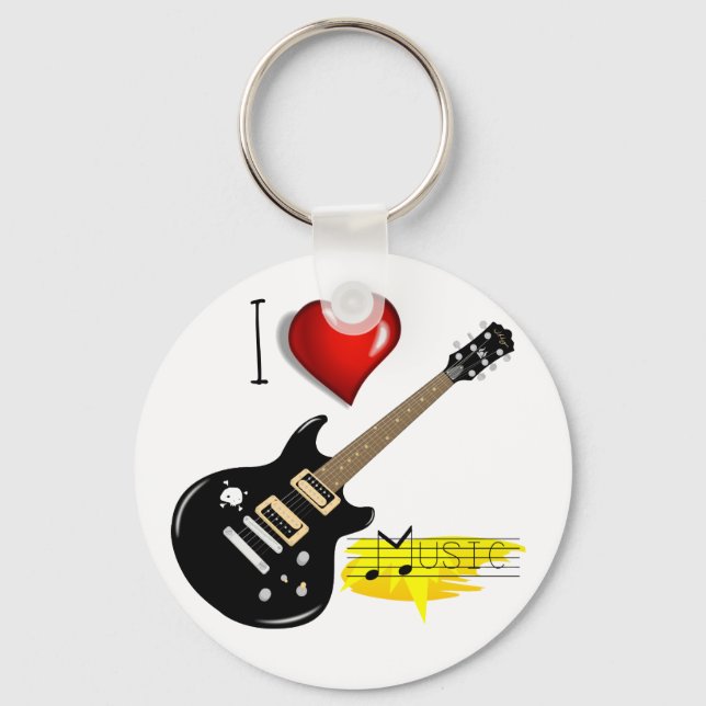 Guitar lovers key ring (Front)