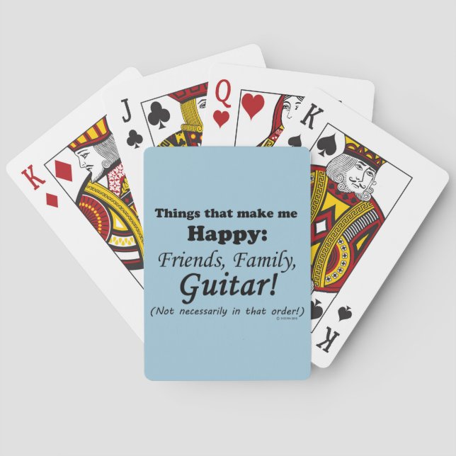 Guitar Makes Me Happy Playing Cards (Back)