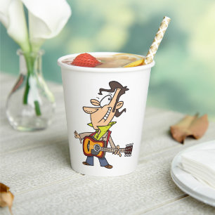 Guitar Man Rockstar Paper Cups