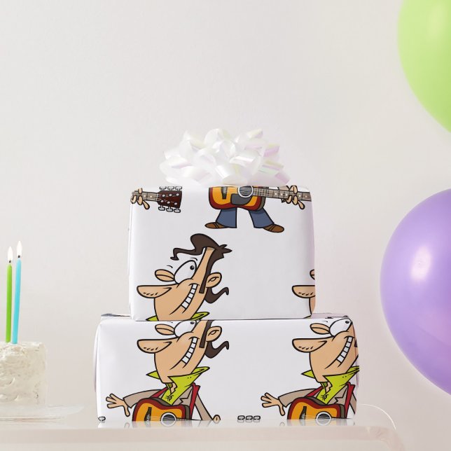 Guitar Man Rockstar Wrapping Paper (Creator Uploaded)
