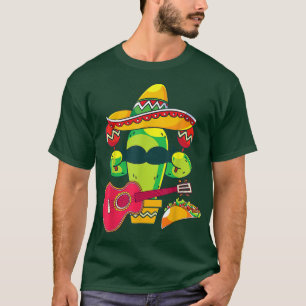 Guitar Meico Fiesta Cactus Guitarist Sombrero Cinc T-Shirt