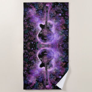 Guitar Music Beach Towel