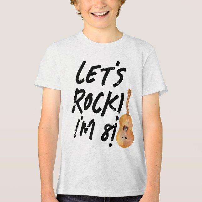 Guitar Music Birthday Party T-shirt Tri-Blend Shirt (Front)