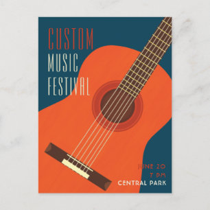 Guitar/Music event illustration design  Postcard