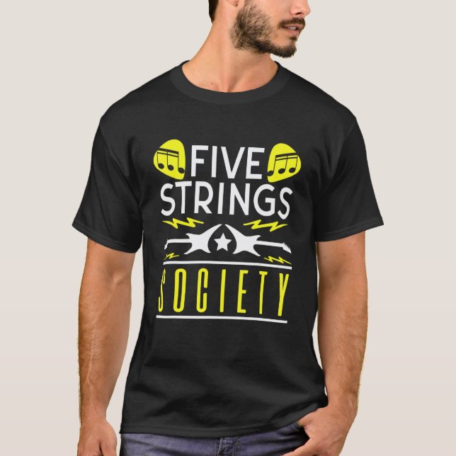 Guitar Music Five Strings Society T-Shirt (Front)