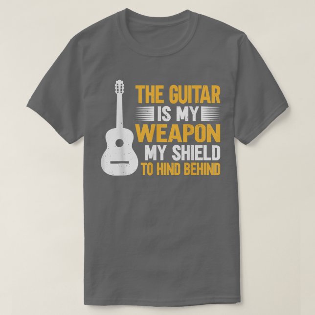 Guitar Music Guitarist My Weapon, My Shield To Hin T-Shirt (Design Front)