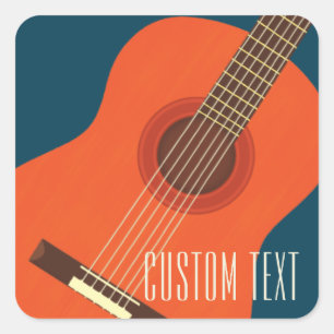 Guitar/Music illustration design  Square Sticker