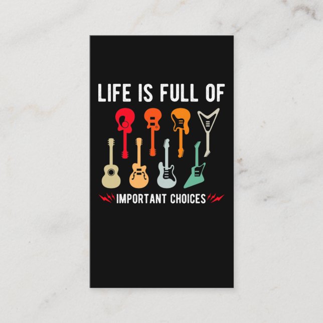 Guitar Music Lover Acoustic Electric Guitarist Business Card (Front)