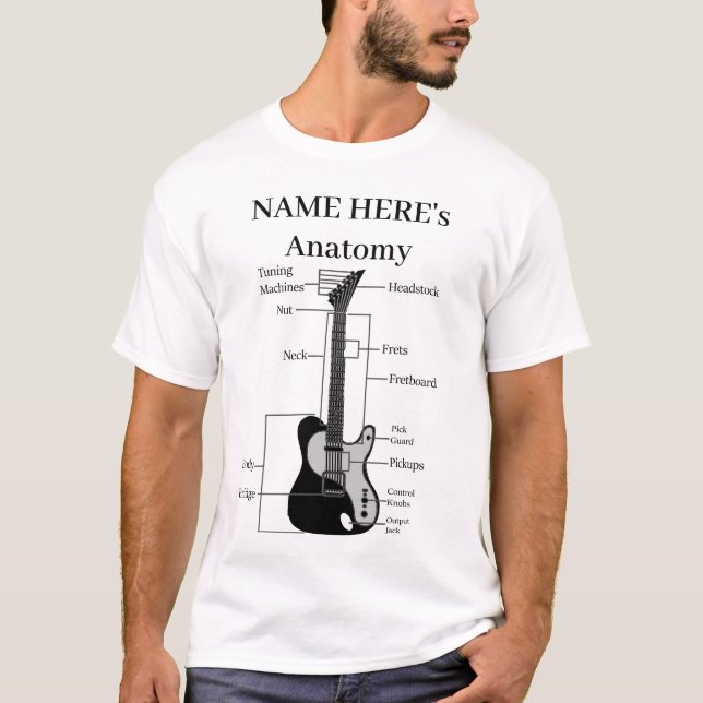 Guitar Music Lover Anatomy Of A Guitar  T-Shirt (Front)