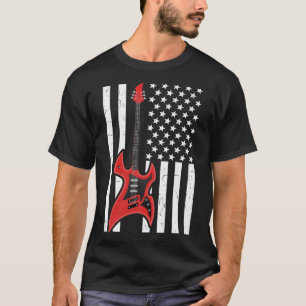 Guitar Music Lover Guitar American Flag Premium T-Shirt