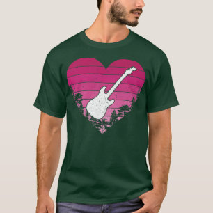Guitar Music Lover Retro Vintage Heart Guitar Vale T-Shirt
