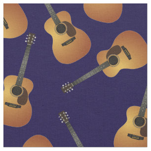 Guitar Music Musician Room Decor Blue Fabric