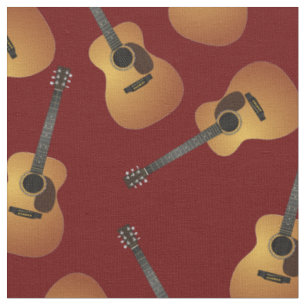 Guitar Music Musician Room Decor Red Fabric