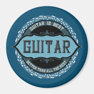 Guitar Music Note Circle Magnet
