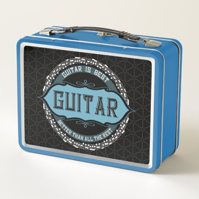 Guitar Music Note Circle Metal Lunch Box (Back)