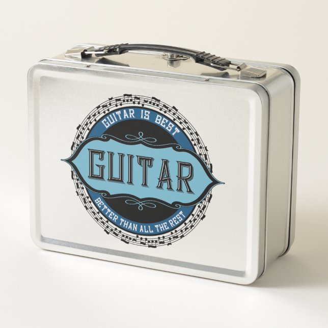 Guitar Music Note Circle Metal Lunch Box (Back)