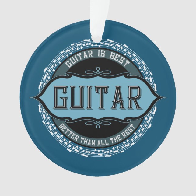 Guitar Music Note Circle Ornament (Front)