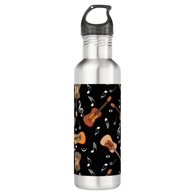 Guitar Music Notes Pattern 710 Ml Water Bottle (Front)