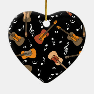 Guitar Music Notes Pattern Ceramic Tree Decoration