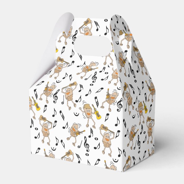 Guitar Music Notes Pattern Favour Box (Front Side)