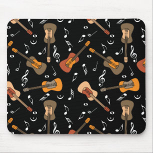 Guitar Music Notes Pattern Mouse Pad