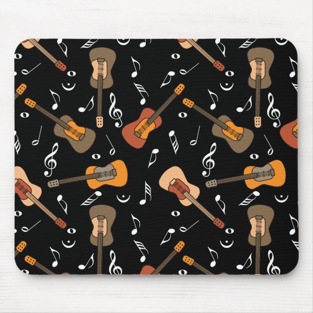 Guitar Music Notes Pattern Mouse Pad (Front)