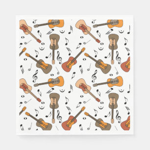 Guitar Music Notes Pattern Napkin
