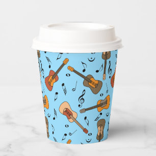 Guitar Music Notes Pattern Paper Cups