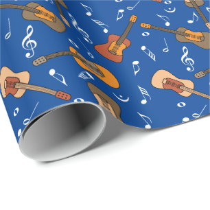 Guitar Music Notes Pattern Wrapping Paper