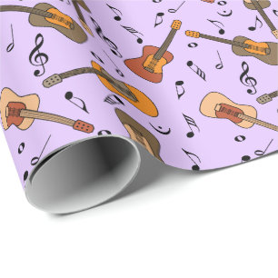 Guitar Music Notes Pattern Wrapping Paper