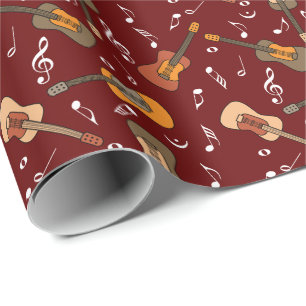 Guitar Music Notes Pattern Wrapping Paper