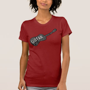 Guitar Music Notes Text T-Shirt