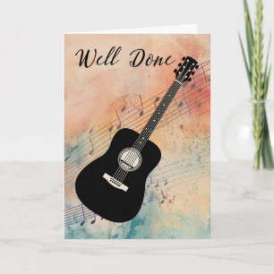 Guitar Music Performance Congratulate Watercolor Card