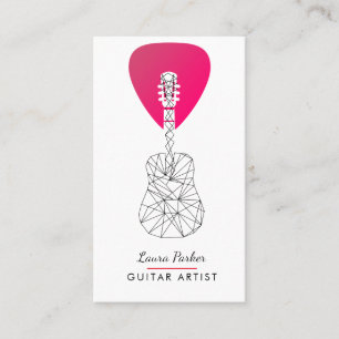 Guitar Music Player Artist DJ Geometric Modern Business Card