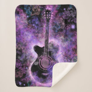 Guitar Music Sherpa Blanket