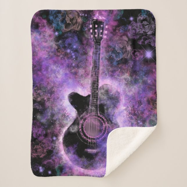 Guitar Music Sherpa Blanket (Front)