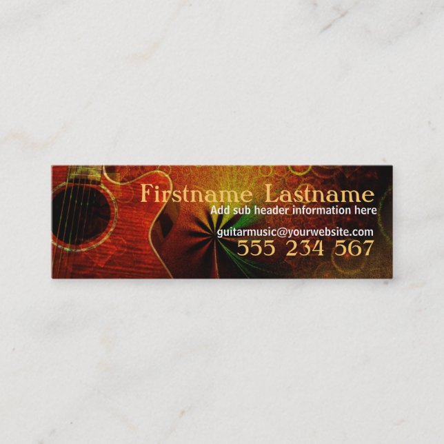 Guitar Music Sounds Mini Business Cards (Front)
