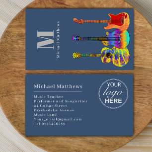 Guitar Music Teacher Custom Logo Business Card