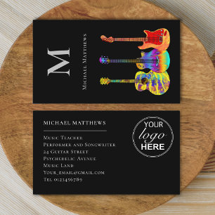 Guitar Music Teacher Custom Logo Business Card