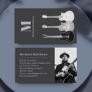Guitar Music Teacher Custom Photo Business Card