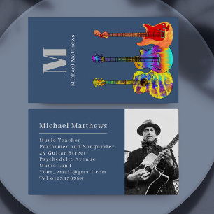 Guitar Music Teacher Custom Photo Business Card