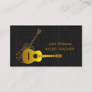 Guitar Music Teacher DJ Player Musician Geometric Business Card