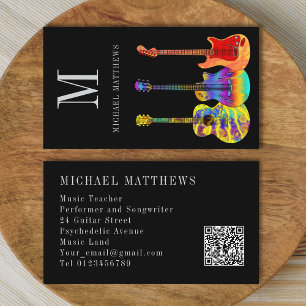 Guitar Music Teacher Musician QR Code Business Card