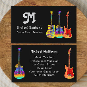 Guitar Music Teacher Professional Musician Business Card
