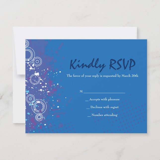 Guitar Musical Bar Bat Mitzvah Reply RSVP Card (Front)