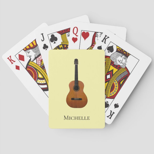 Guitar Musical Yellow Playing Cards (Back)